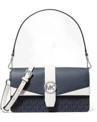 Michael Kors - Greenwich Medium Signature Logo Convertible Shoulder Bag - Lyst
