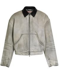 Acne Studios - Leather-Trim Cotton-Twill Jacket - Lyst