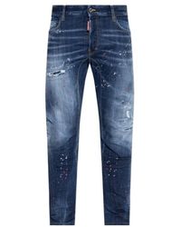 DSquared² - Distressed Biker Jeans - Lyst