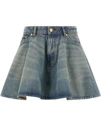 Ganni - Tint Rigid Denim Mini Skirt - Lyst