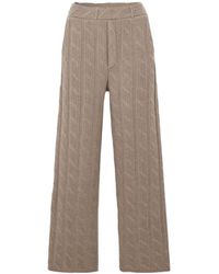 Lisa Yang - Ebba Cable Knit Cashmere Wide-Leg Pants - Lyst