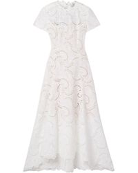 Oscar de la Renta Water Lily Guipure Lace Dress in White | Lyst