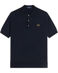 Fred Perry - Knitted Short Sleeve Polo Shirt - Lyst