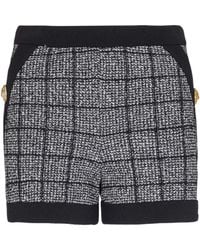 Balmain - Checked Tweed Shorts - Lyst