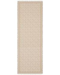 Tory Burch - Monogram-Print Frayed Scarf - Lyst