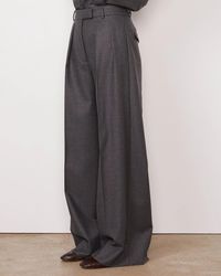 Officine Generale Pleated Trousers in Black | Lyst