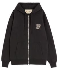 Valentino - Logo Embroidered Zip-Up Hoodie - Lyst