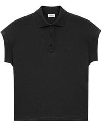 Saint Laurent - Cassandre Logo Embroidered Polo Shirt - Lyst