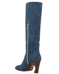 Chloé - Denim Pointed-Toe Ankle Boots - Lyst