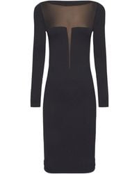 Wolford - Sheer-Panel Midi Dress - Lyst