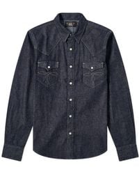 RRL - Ralph Lauren Waffle-Knit Henley Shirt - Lyst