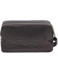 Brunello Cucinelli - Double Zipper Textured Leather Beauty Case - Lyst