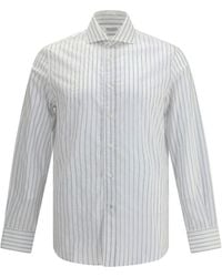 Brunello Cucinelli - Striped Button-Up Shirt - Lyst