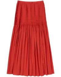 AURALEE - Pleated Tiered Maxi Skirt - Lyst