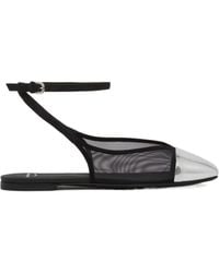 Emporio Armani - Mesh Slingback Flat Shoes - Lyst