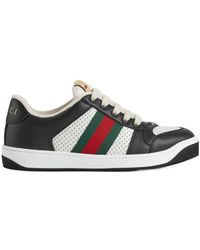 Gucci - Screener Web Stripe Lace-Up Sneakers - Lyst