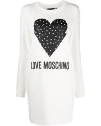 Moschino - Logo-Print Sweatshirt Dress - Lyst