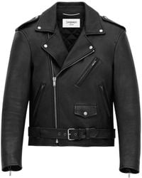 Saint Laurent - Lamb Leather Biker Jacket - Lyst