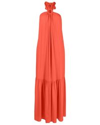 Erika Cavallini Semi Couture - Pleat-Detail Halterneck Long Dress - Lyst