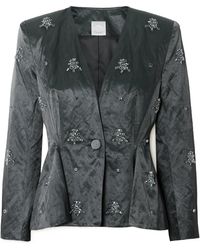 Huishan Zhang - Antoine Crystal-Embellished Crinkled Satin-Twill Blazer - Lyst