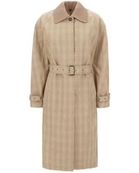 Iceberg - Check-Pattern Belted Coat - Lyst