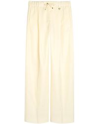 Moncler - Drawstring Straight-Leg Wool Trousers - Lyst