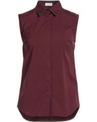 Brunello Cucinelli - Sleeveless Solid Color Shirt - Lyst