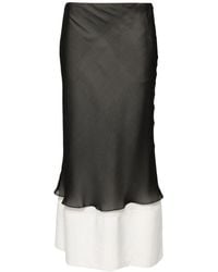 Quira - Flowing Asymmetric Skirt With Contrast - Lyst
