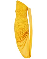 Mugler - Draped One-Shoulder Jersey Maxi Dress - Lyst