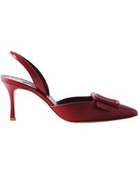 Manolo Blahnik - Mayslibi 70 Lizard-Effect Leather Slingback Pumps - Lyst