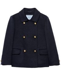 Prada - Double-Breasted Long Sleeved Jacket - Lyst