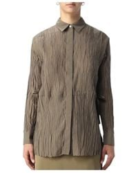 Theory - Tie-Waist Crinkled Shirt - Lyst