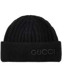Gucci - Wool Cashmere Hat With Embroidery - Lyst
