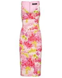 Versace - Plain Jersey Mid-Length Dress - Lyst