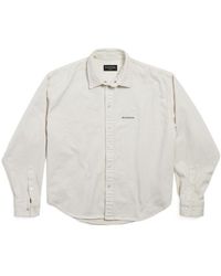 Balenciaga - Logo Embroidered Large Fit Shirt - Lyst