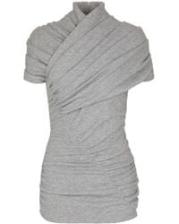 Balmain - Draped Knit Top - Lyst