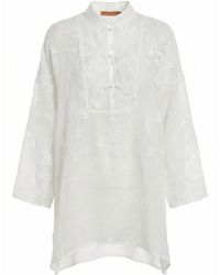 Ermanno Scervino - Embroidered Sheer Panel Top - Lyst