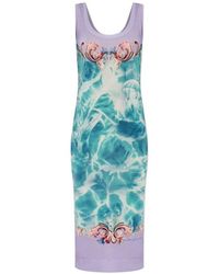 Versace Jeans Couture - Couture Baroque Print Fitted Dress - Lyst