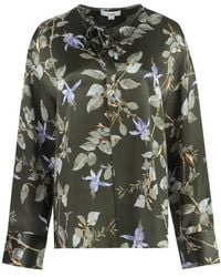 Vince - Bellflower Satin V-Neck Blouse - Lyst