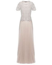 D.exterior - Knit Top Pleated Maxi Dress - Lyst