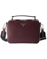 Prada - Brique Medium Saffiano Leather Bag - Lyst