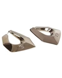 McQueen - Modernist Geometric Logo Engraved Hoop Earrings - Lyst