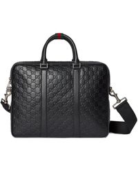 Gucci - Gg Emblem Large Briefcase - Lyst