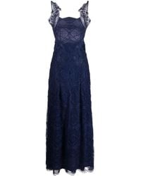 Alberta Ferretti - Pattern-Lace Sleeveless Maxi Dress - Lyst