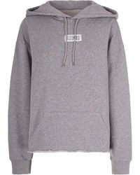 MM6 by Maison Margiela - Drawstring Raw-Hem Hoodie - Lyst