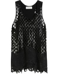 Sportmax - Sequin-Embellished Open-Knit Top - Lyst