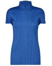 Pleats Please Issey Miyake - Pleated Buttoned Top - Lyst