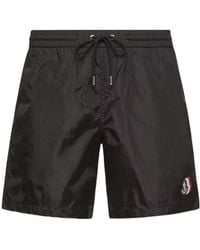 Moncler - Logo-Patch Swim Shorts - Lyst