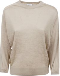 Peserico - Long Sleeved Crewneck Knitted Jumper - Lyst