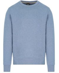 BOSS - Boss Logo Embroidered Crewneck Sweatshirt - Lyst